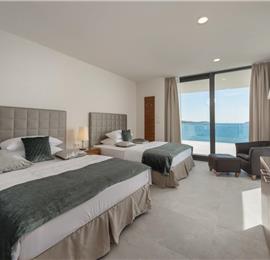 3 x 5 bedroom seafront villa with heated infinity pool near Rogoznica, sleeps 10